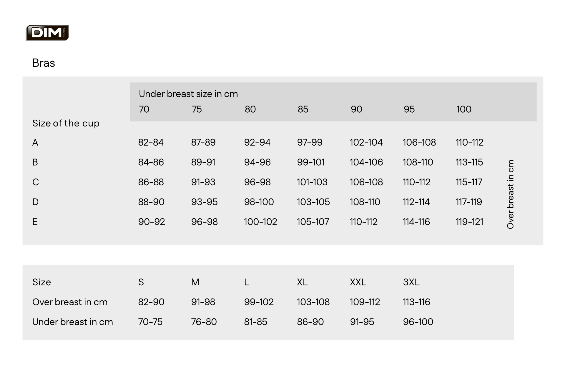 Size chart