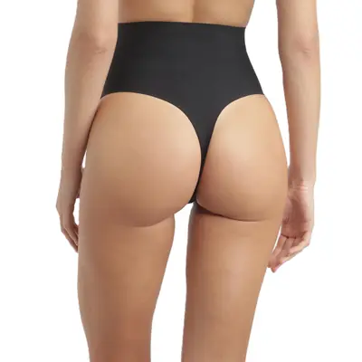 DIM INVISIBLE MID WAIST THONG - black secondary image