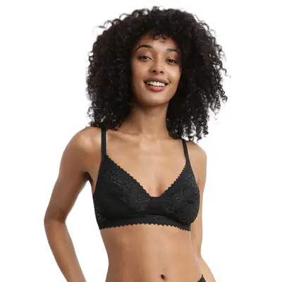 DIM DAILY DENTELLE WIREFREE SOFT CUP BRA - black primary image