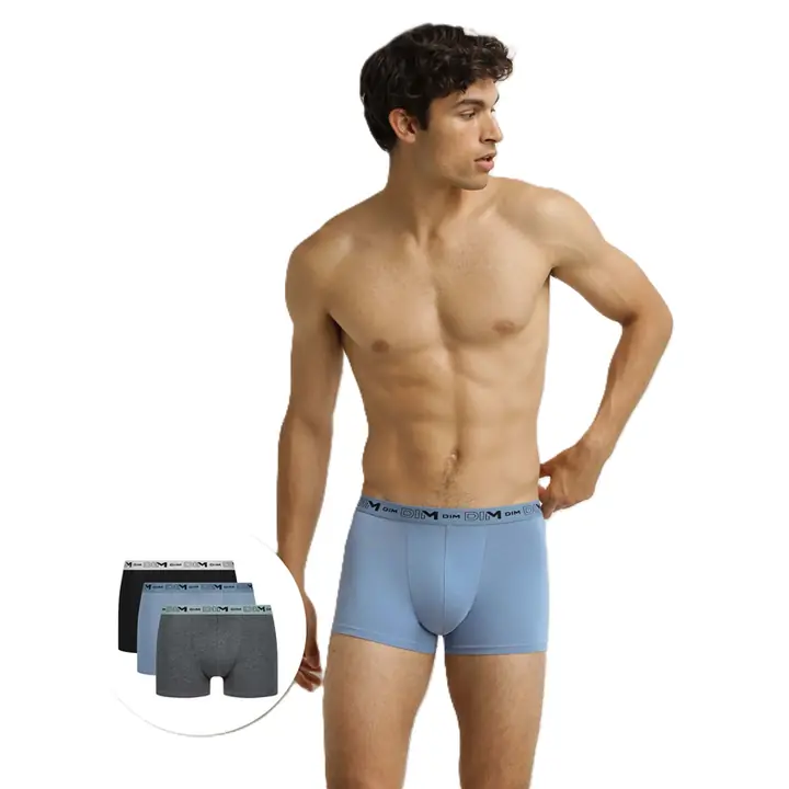 DIM GOTS COTTON STRETCH BOXER 3x - grey - Master