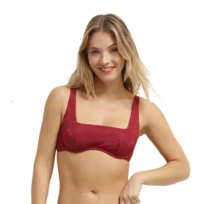 SWIMWEAR SHELL WIRED BRA - roșu-închis imagine principală